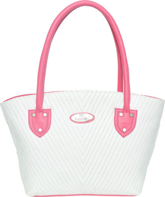 FD Fashion Soft Shoulder Bag(White, Pink), Pink;white