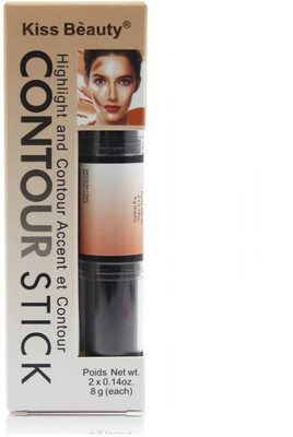 

Kiss Beauty Stick Highlight and Contour-9884-A Highlighter(Natural Skin +Dark Brown)