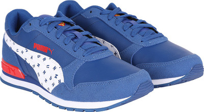 

Puma Boys & Girls Lace Sneakers(Blue, Limoges- white-high risk red