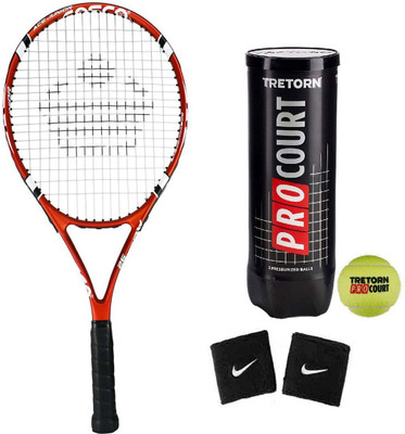 

Cosco Ace 26 ( Junior Size ) ( Age Group 10 to 12 Years ) Tennis Racquet ( Color on Availability) with Tennis Ball " Tretorn Pro Court " 2 Band Tennis Kit