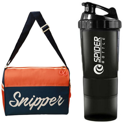

Snipper Combo of Orange Tomy bag and Black Spider Shaker Gym & Fitness Kit