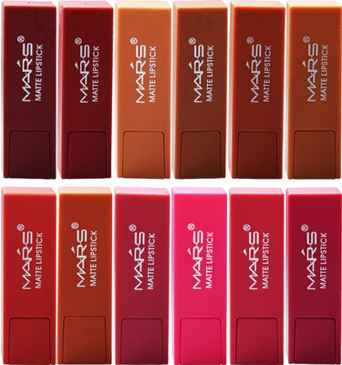 

Mars Imported Matte Lipstick 35670B-B Pack of 12(Multicolor, 3.5 g)