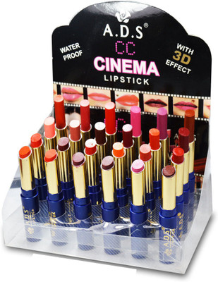 

ADS CC Cinema Lipstick 3D Effect 01702A Pack of 24(Multicolor)