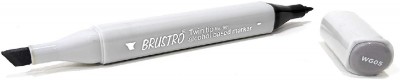 BRuSTRO Twin Tip Based Marker Grey (Warm Grey 5)(Set of 1, Grey (Warm Grey 5))