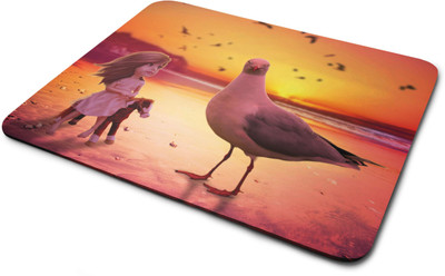 

Rawpockets Mouse Pad ' Girl and Bird ' Printed Mouse Pad|Printed Mouse pad|Rubber Mouse Pad|Laptop and Desktop Accessories|Designer Mouse pad|Non Woven Fabric Mousepad(Multicolor)