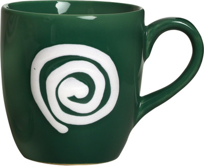 

Caffeine Mug in Green & White Doodle Platform (Set of 1) Ceramic Mug(400 ml)