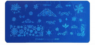 

SYGA 1 Piece Cooi_002 Style Nail Plates Nail Art Image Stamping Plates Nail Sticker(Silver)
