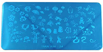 

SYGA 1 Piece TAIN XIN-24 Style Nail Plates Nail Art Image Stamping Plates Nail Sticker(Silver)