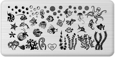 

SYGA 1 Piece Heart_09 Style Nail Plates Nail Art Image Stamping Plates Nail Sticker(Silver)
