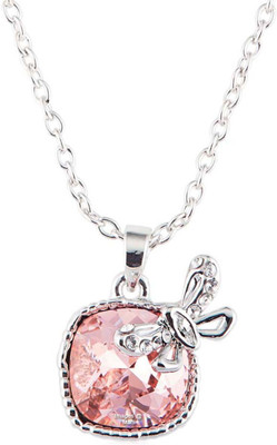 mahi Sparkling Square Rhodium Swarovski Crystal Alloy Pendant