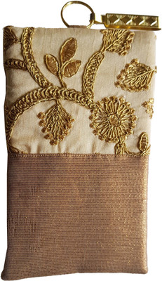 

Mahadev Exports Mobile pouch with zip behind Mobile Pouch(Gold)