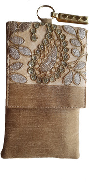 

Mahadev Exports Mobile pouch with zip behind Mobile Pouch(Gold)