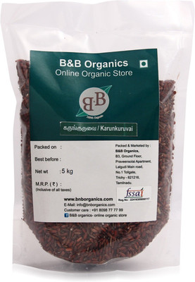 

B&B Organics karun kuruvai Black Boiled Rice (Medium Grain, Boiled)(5000 g)