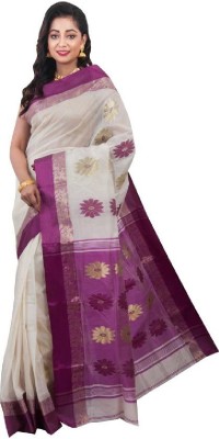 BRISHTI CREATIONS Self Design Garad Tussar Silk Saree(Purple)