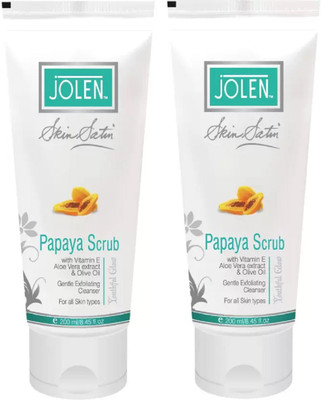 Jolen Facial & Body Papaya Scrub with Vitamin-E Scrub(120 g)
