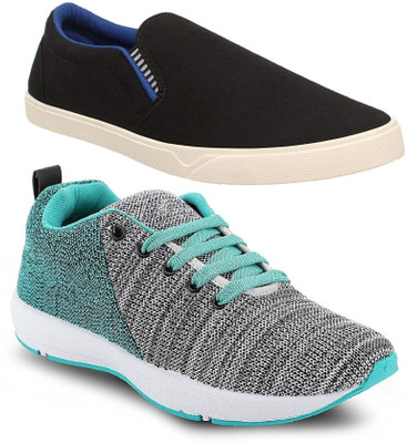 

Pexlo Combo Pack of 2 Casual & Sports Shoes (Loafers Shoes) For Men(Multicolor, Grey & black