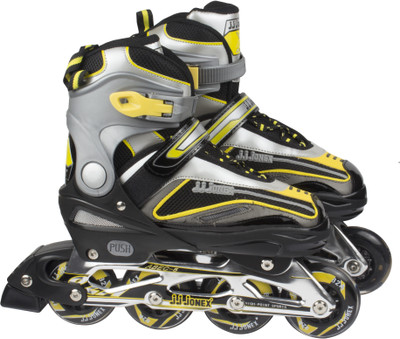 

JJ Jonex Adjustable Skates 128 with Aluminum Frame In-line Skates - Size 39-42 Euro(Multicolor)