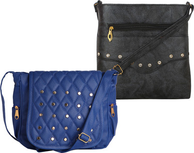 

Fillin Cart Women Casual, Evening/Party, Formal Black, Blue PU Sling Bag