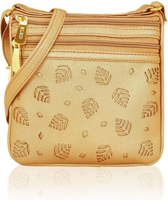 

Kleio Women Casual Yellow, Gold PU Sling Bag, Gold;yellow
