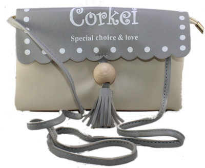 

Skoll Girls Casual Grey Synthetic Leather Sling Bag