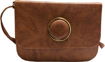 VeePlay Women Casual, Evening/Party Brown PU Sling Bag