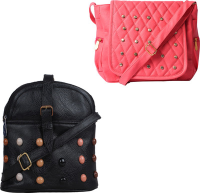 

Fillin Cart Women Casual, Evening/Party, Formal Black, Yellow PU Sling Bag