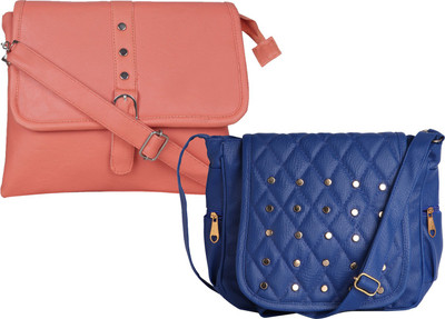 

Fillin Cart Women Casual, Evening/Party, Formal Tan, Blue PU Sling Bag, Blue;tan