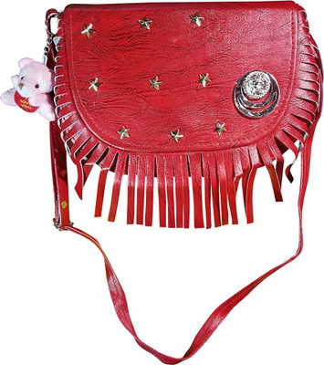 

Taskeeno Girls Evening/Party, Casual, Formal Red Leatherette Sling Bag