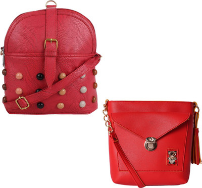 

Fillin Cart Women Casual, Evening/Party, Formal Red PU Sling Bag