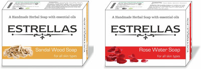 

Estrellas life sciences Sandalwood & Rose water Hand made Herbal Soap(180 g, Pack of 2)