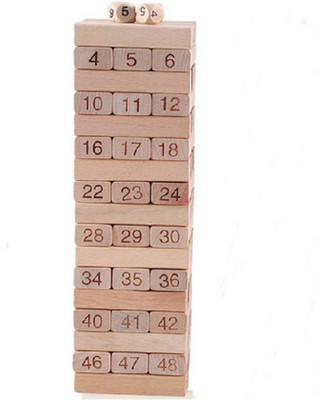 

Nightstar 51Pcs Wooden Blocks Building Tower Game (Brown)