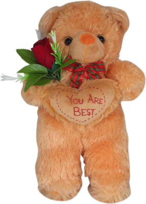 

Tickles Happy Plush Brown Standing Teddy with Rose 35 cm - 35 cm(Brown)