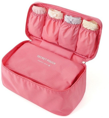 

Kanha Bra Underwear Organizer Bag Slide Portable Cosmetic Makeup Lingerie Toiletry Travel Bag with Handle Pink(Pink)