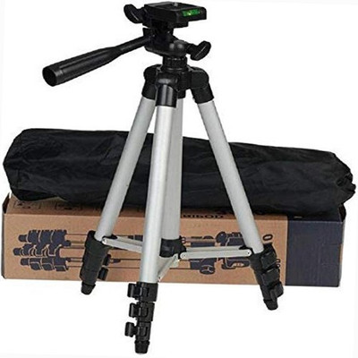Crizar Tripod-3110 Premium MOBILE/CAMERA HOLDER STAND WITH 360 ANGLE ROTATION Tripod(Silver, Supports Up to 1500)