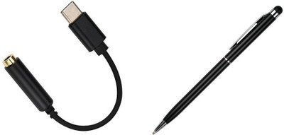 

OLECTRA ZEETA Series 2 in 1 Capacitive Pen and Ball Pen for all touch screen Smart Phones WITH TYPE C TO 3.5 MM HEADPHONE JACK CABLE USB Adapter (Multicolor) USB Adapter(Black)