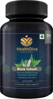 

HealthDiva Black Cohosh 500 mg-Helps Reduce Hot Flashes,Helps with Mild Mood Swings(30 No)
