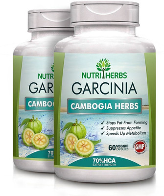 

Nutriherbs Garcinia Cambogia 70% HCA Extract - 60 Veg Capsules (Pack Of 2)(120 No)