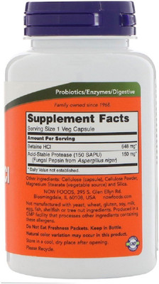 

Now Foods Now Foods, Betaine HCL, 648 mg,(120 No)