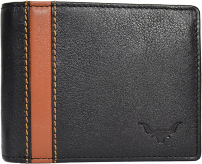 

cadro hides Men Casual Black, Tan Genuine Leather Wallet(5 Card Slots)