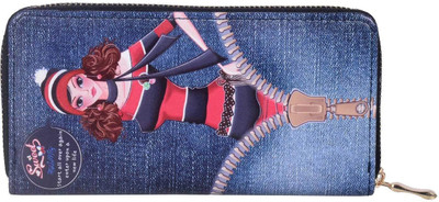 

Giftee Women Trendy Blue Genuine Leather Wallet(4 Card Slots)