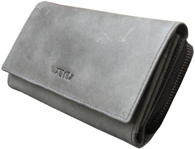 

ABYS Women Casual Grey Genuine Leather Wrist Wallet(15 Card Slots)