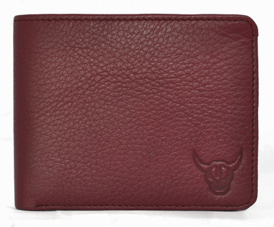 

SOFTBULL Men Formal Maroon Genuine Leather Wallet(7 Card Slots)