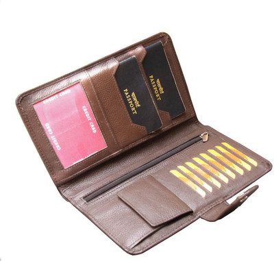 

ABYS Women Brown Genuine Leather Wrist Wallet(8 Card Slots)