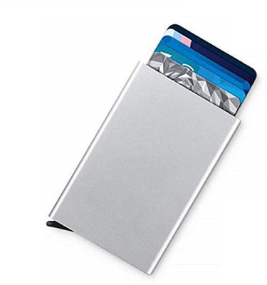 

Peacock Mundkar Boys Grey Artificial Leather Card Holder(8 Card Slots), Sliver