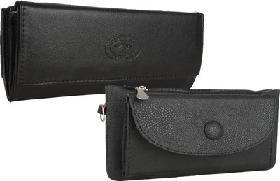 

Element Cart Women Evening/Party Black Artificial Leather Wallet(5 Card Slots)