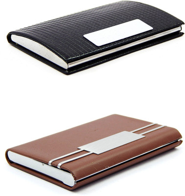 

ELS Men Casual Black, Brown Artificial Leather Card Holder(8 Card Slots)