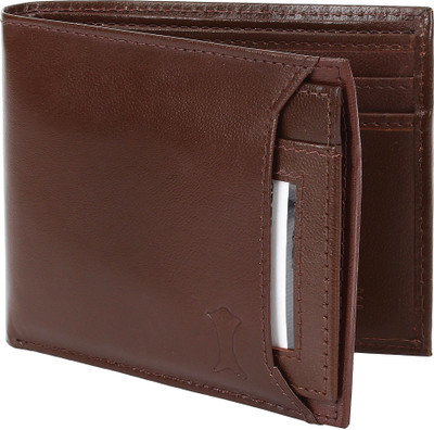 

creature Men Casual Brown Genuine Leather Wallet(3 Card Slots)