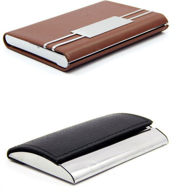 

ELS Men Casual Brown, Black Artificial Leather Card Holder(8 Card Slots), Black;brown