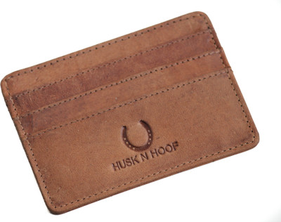 

Husk N Hoof Men Casual Tan Genuine Leather Card Holder(5 Card Slots), Brown