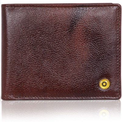 

POLLSTAR Men Formal Brown Genuine Leather Wallet(7 Card Slots)